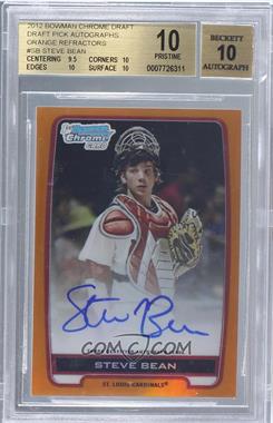 2012 Bowman Draft Picks & Prospects - Chrome Draft Picks Autographs - Orange Refractor #BCA-SB - Steve Bean /25 [BGS 10 PRISTINE]