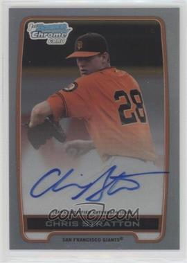 2012 Bowman Draft Picks & Prospects - Chrome Draft Picks Autographs - Refractor #BCA-CST - Chris Stratton