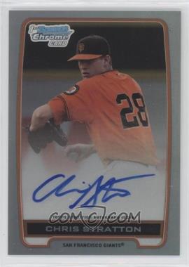 2012 Bowman Draft Picks & Prospects - Chrome Draft Picks Autographs - Refractor #BCA-CST - Chris Stratton