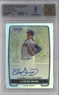 2012 Bowman Draft Picks & Prospects - Chrome Draft Picks Autographs - Refractor #BCA-LS - Lucas Sims [BGS 9 MINT]