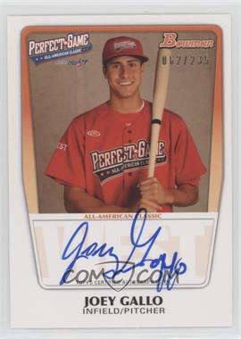 2012 Bowman Draft Picks & Prospects - Perfect Game All-American Autographs #AAC-JG - Joey Gallo /235