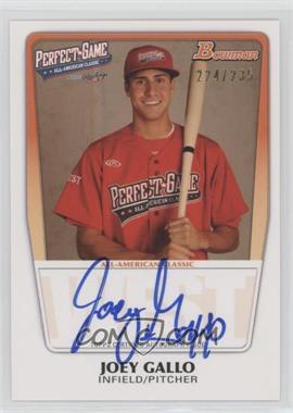 2012 Bowman Draft Picks & Prospects - Perfect Game All-American Autographs #AAC-JG - Joey Gallo /235