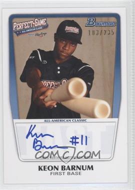 2012 Bowman Draft Picks & Prospects - Perfect Game All-American Autographs #AAC-KB - Keon Barnum /235