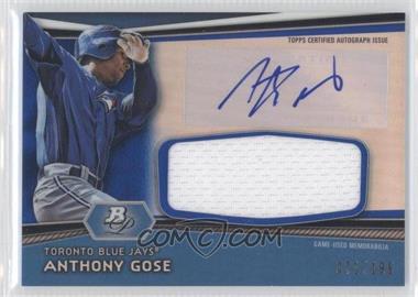 2012 Bowman Platinum - Autographed Jumbo Relics - Blue Refractor #AJR-AG - Anthony Gose /199