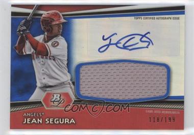 2012 Bowman Platinum - Autographed Jumbo Relics - Blue Refractor #AJR-JS - Jean Segura /199