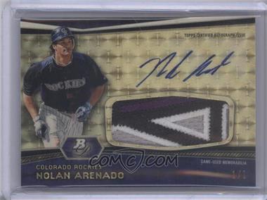 2012 Bowman Platinum - Autographed Jumbo Relics - Superfractor Patch #AJR-NA - Nolan Arenado /1