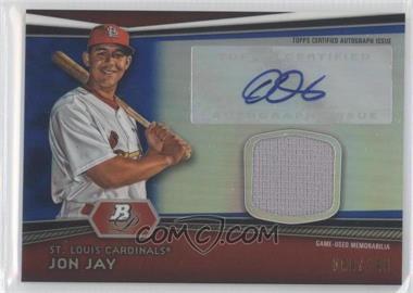 2012 Bowman Platinum - Autographed Relic - Blue Refractor #AR-JJ - Jon Jay /199