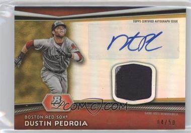 2012 Bowman Platinum - Autographed Relic - Gold Refractor Patch #AR-DP - Dustin Pedroia /50