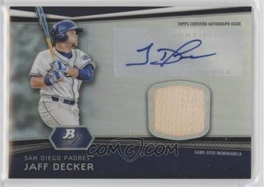 2012 Bowman Platinum - Autographed Relic #AR-JD - Jaff Decker