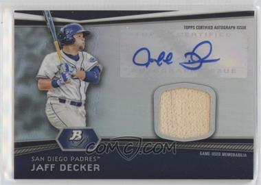 2012 Bowman Platinum - Autographed Relic #AR-JD - Jaff Decker