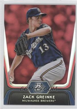 2012 Bowman Platinum - [Base] - Red #87 - Zack Greinke