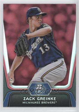 2012 Bowman Platinum - [Base] - Red #87 - Zack Greinke