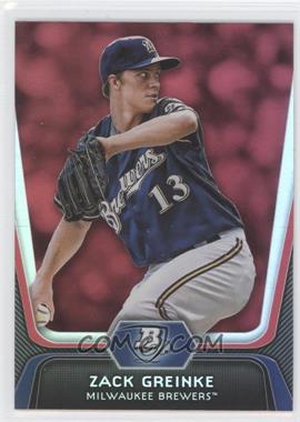 2012 Bowman Platinum - [Base] - Red #87 - Zack Greinke