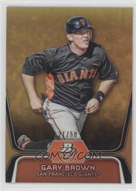 2012 Bowman Platinum - Prospects - Gold Refractor #BPP6 - Gary Brown /50