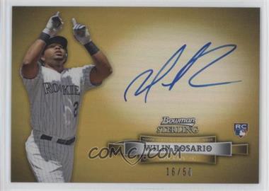 2012 Bowman Sterling - Autographed Rookie - Gold Refractor #BSAR-WR - Wilin Rosario /50 [Noted]