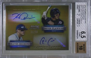 2012 Bowman Sterling - Dual Autographs - Gold Refractor #DA-PC - Kevin Plawecki, Gavin Cecchini /50 [BGS 6.5 EX‑MT+]