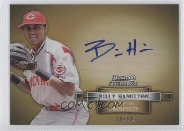 2012 Bowman Sterling - Prospect Autographs - Gold Refractor #BSAP-BH - Billy Hamilton /50