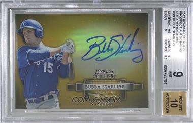 2012 Bowman Sterling - Prospect Autographs - Gold Refractor #BSAP-BS - Bubba Starling /50 [BGS 9 MINT]