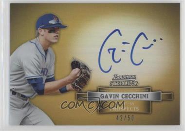 2012 Bowman Sterling - Prospect Autographs - Gold Refractor #BSAP-GC - Gavin Cecchini /50
