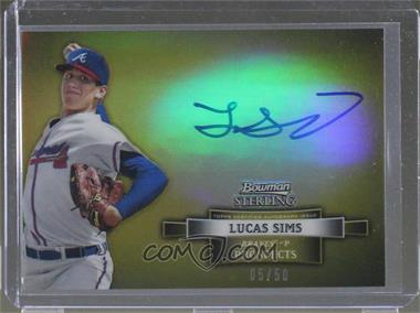 2012 Bowman Sterling - Prospect Autographs - Gold Refractor #BSAP-LS - Lucas Sims /50