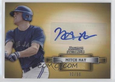 2012 Bowman Sterling - Prospect Autographs - Gold Refractor #BSAP-MN - Mitch Nay /50