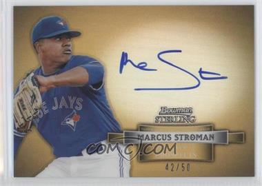 2012 Bowman Sterling - Prospect Autographs - Gold Refractor #BSAP-MS - Marcus Stroman /50