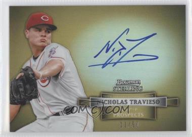 2012 Bowman Sterling - Prospect Autographs - Gold Refractor #BSAP-NT - Nick Travieso /50