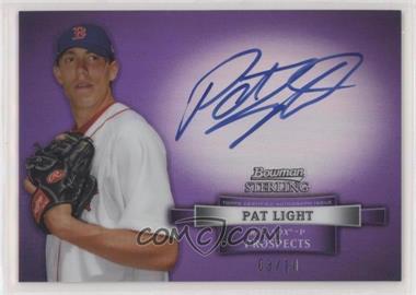 2012 Bowman Sterling - Prospect Autographs - Purple Refractor #BSAP-PL - Pat Light /10