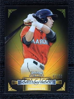 2012 Bowman Sterling - Prospects - Gold Refractor #BSP50 - Christian Yelich /50