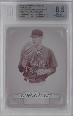 2012 Bowman Sterling - Prospects - Printing Plate Magenta #47 - Zack Wheeler /1 [BGS 8.5 NM‑MT+]