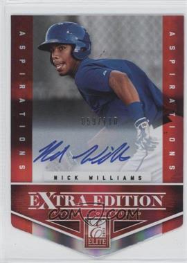 2012 Elite Extra Edition - [Base] - Aspirations Die-Cut Signatures #193 - Nick Williams /100