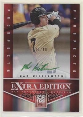 2012 Elite Extra Edition - [Base] - Prospects Green Ink Signatures #179 - Mac Williamson /10 [EX to NM]