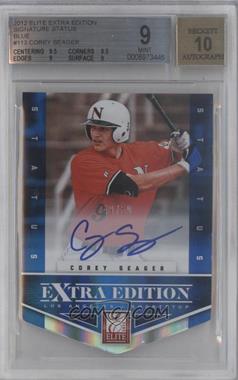 2012 Elite Extra Edition - [Base] - Status Blue Die-Cut Signatures #113 - Corey Seager /50 [BGS 9 MINT]