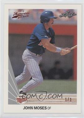 2012 Leaf Memories - 1990 Leaf Buy Back - Red Foil #433 - John Moses /1