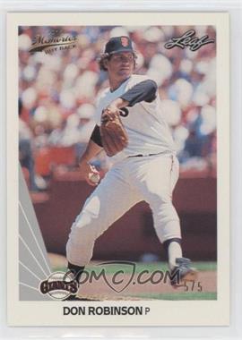 2012 Leaf Memories - 1990 Leaf Buy Back - Silver Foil #267 - Don Robinson /20