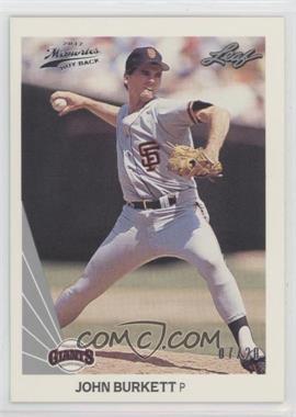 2012 Leaf Memories - 1990 Leaf Buy Back - Silver Foil #384 - John Burkett /20