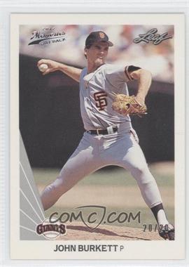 2012 Leaf Memories - 1990 Leaf Buy Back - Silver Foil #384 - John Burkett /20