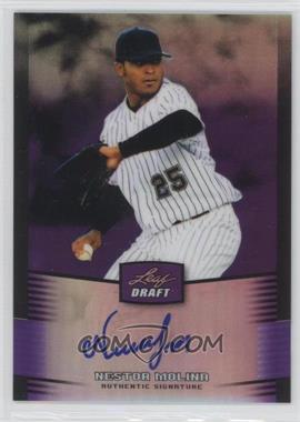 2012 Leaf Metal Draft - [Base] - Purple #BA-NM2 - Nestor Molina /25