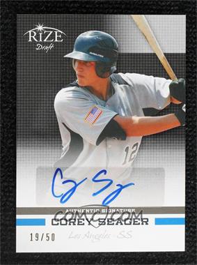 2012 Leaf Rize Draft - [Base] - Black Autographs #79 - Corey Seager /50
