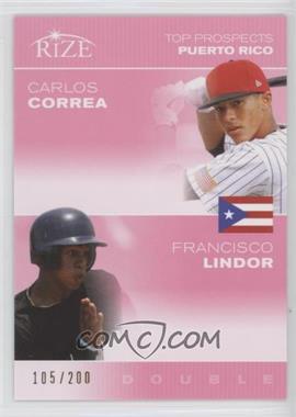 2012 Leaf Rize Draft - Top Prospects Double - Pink #CC-FL - Carlos Correa, Francisco Lindor /200