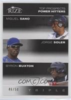 Miguel Sano, Jorge Soler, Byron Buxton #/50