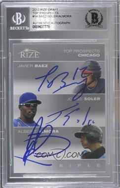 2012 Leaf Rize Draft - Top Prospects Triple #JB-JS-AA - Javier Baez, Jorge Soler, Albert Almora [BAS BGS Authentic]