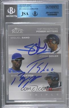 2012 Leaf Rize Draft - Top Prospects Triple #MS-JS-BB - Miguel Sano, Jorge Soler, Byron Buxton [JSA Certified Encased by BGS]