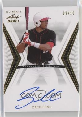 2012 Leaf Ultimate Draft - [Base] - Gold #BA-ZC1 - Zach Cone /10