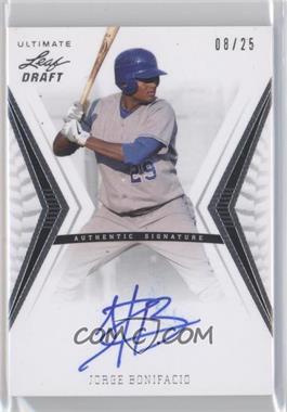 2012 Leaf Ultimate Draft - Base Autographs - Silver #BA-JB2 - Jorge Bonifacio /25