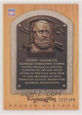 2012 Panini Cooperstown - Bronze History #15 - Henry Chadwick /599