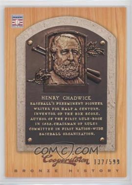 2012 Panini Cooperstown - Bronze History #15 - Henry Chadwick /599