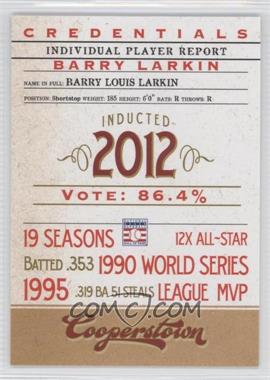 2012 Panini Cooperstown - Credentials #18 - Barry Larkin