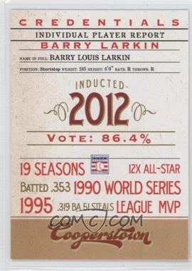 2012 Panini Cooperstown - Credentials #18 - Barry Larkin