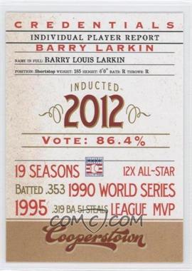 2012 Panini Cooperstown - Credentials #18 - Barry Larkin